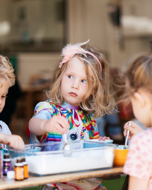 young kids playing