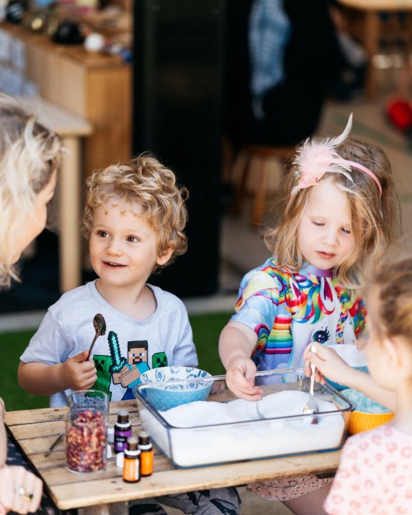 young kids playing