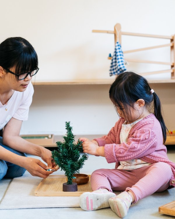 Child learning on floor